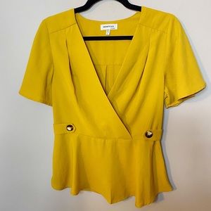 Monteau yellow blouse with peplum bottom